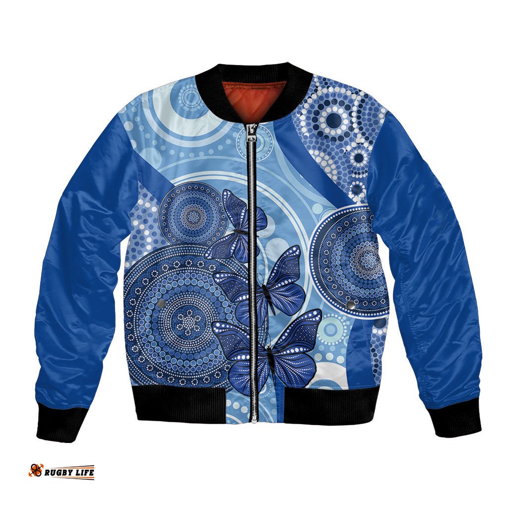 Australia Autism Awareness Bomber Jacket 4 April Indigenous Butterfly