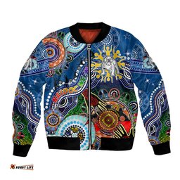 Personalised Bulldogs NAIDOC Week 2024 Bomber Jacket Australia Aboriginal Dot Painting