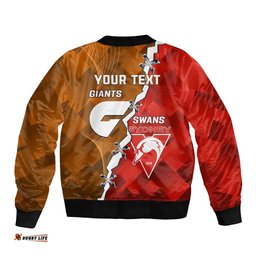 Personalised Giants And Swans Football Bomber Jacket Dynamic Style