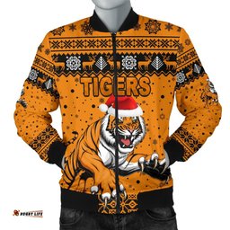 Wests Christmas Men's Bomber Jacket Tigers Unique Vibes - Orange