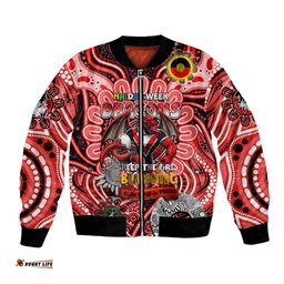 Custom NAIDOC Week 2024 Dragons Bomber Jacket Mascot Rugby