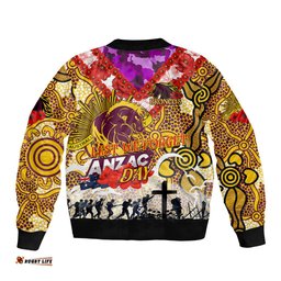 Personalised Broncos ANZAC Day Bomber Jacket Aboriginal Rising Sun