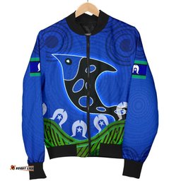 Women's Bomber Jacket - Torres Strait Dot Patterns