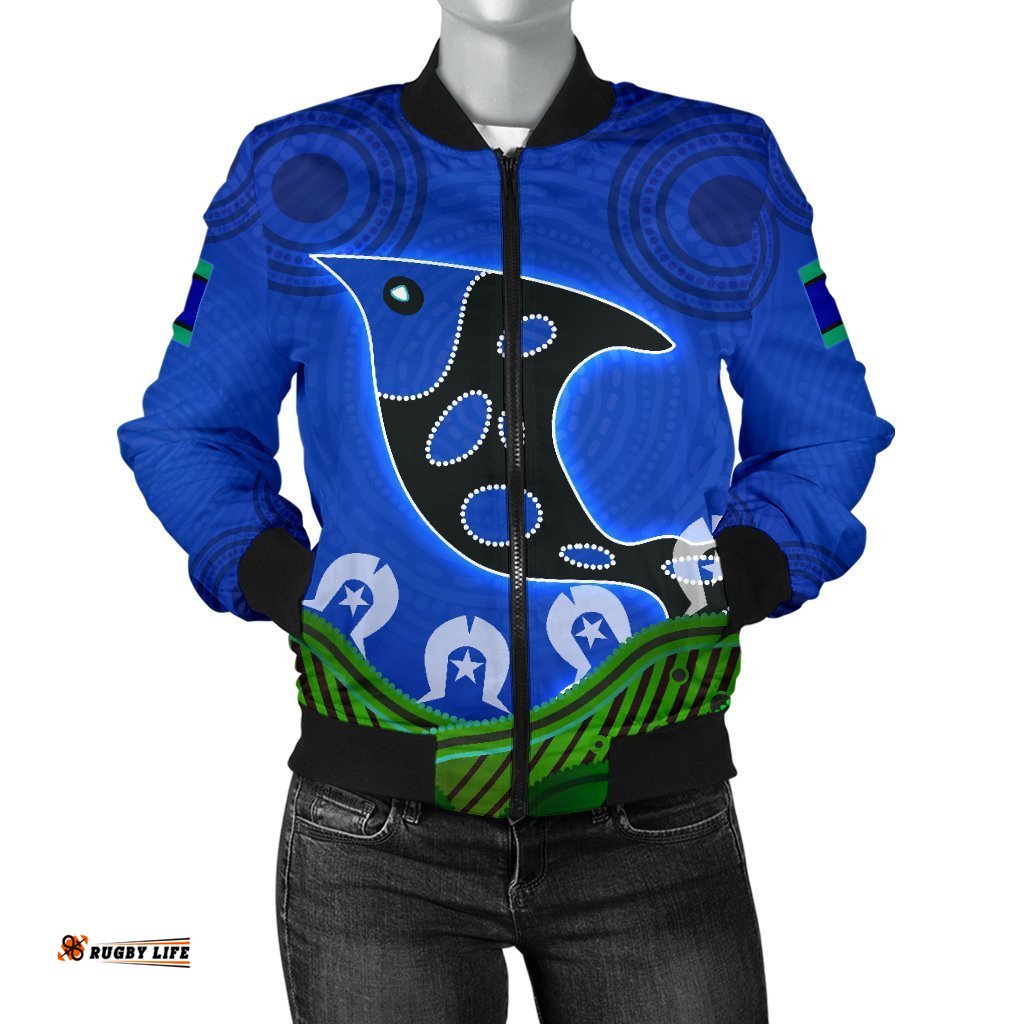 Women's Bomber Jacket - Torres Strait Dot Patterns