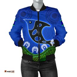 Women's Bomber Jacket - Torres Strait Dot Patterns
