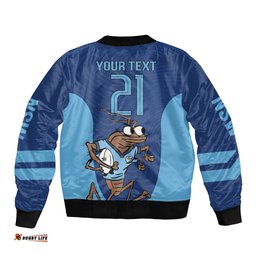 Custom New South Wales Rugby Bomber Jacket Blues Cockroach Origin Sporty