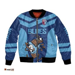 Custom New South Wales Rugby Bomber Jacket Blues Cockroach Origin Sporty