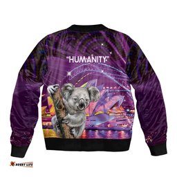 Vivid Sydney Australia Bomber Jacket Humanity Aussie Koala Fanciful Light