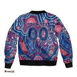 Personalised Bulldogs NAIDOC Week 2024 Bomber Jacket Aussie Aboriginal Art