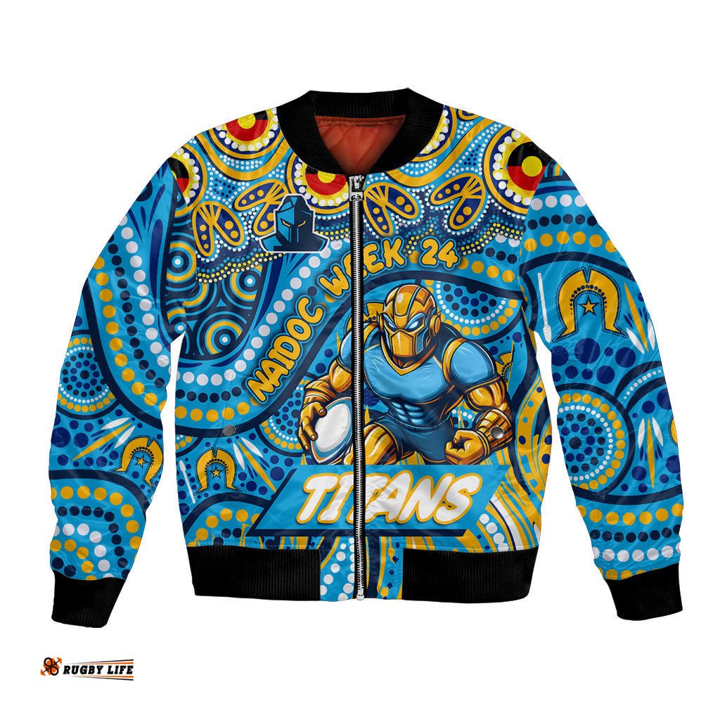 Custom Australia NAIDOC Week 2024 Bomber Jacket Titans Mascot Keep The Fire Burning