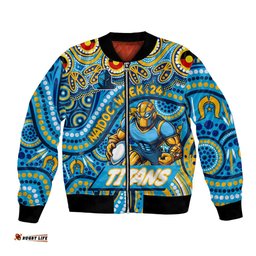 Custom Australia NAIDOC Week 2024 Bomber Jacket Titans Mascot Keep The Fire Burning
