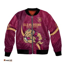 Custom QLD Maroons Cane Toad Bomber Jacket Queensland Origin No2