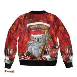 Australia Koala Bomber Jacket Christmas In July - Red