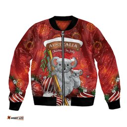 Australia Koala Bomber Jacket Christmas In July - Red