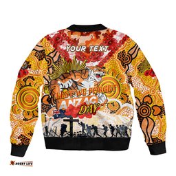 Personalised Tigers ANZAC Day Bomber Jacket Aboriginal Rising Sun