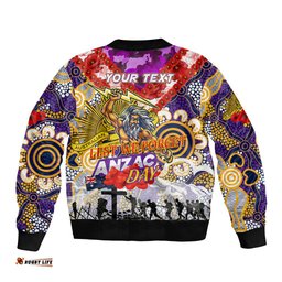 Personalised Storm ANZAC Day Bomber Jacket Aboriginal Rising Sun
