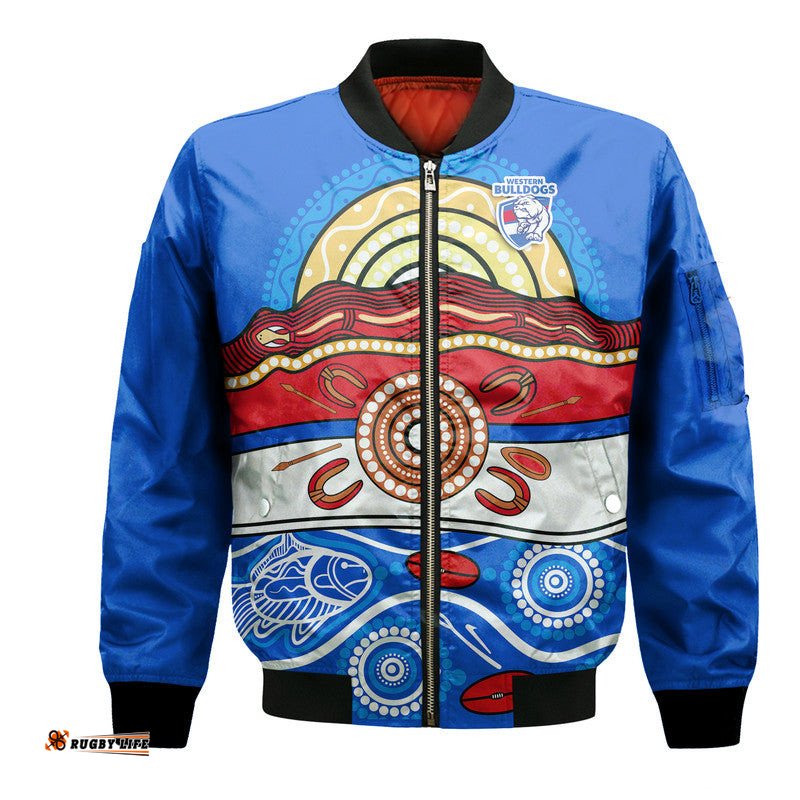 Western Bulldogs Aboriginal Football Bomber Jacket Simple Style