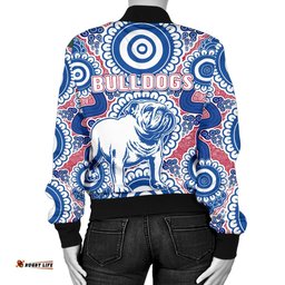 Western Women's Bomber Jacket Bulldogs Simple Indigenous