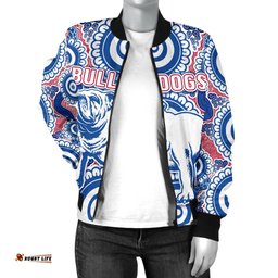 Western Women's Bomber Jacket Bulldogs Simple Indigenous