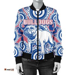 Western Women's Bomber Jacket Bulldogs Simple Indigenous