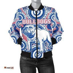 Western Women's Bomber Jacket Bulldogs Simple Indigenous