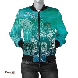 Aboriginal Women's Bomber Jacket, Torres Strait Islands in Wave