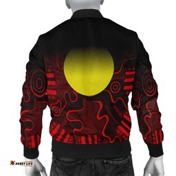 Custom Text Aboriginal Women's Bomber Jacket - Indigenous Flag Grunge Style