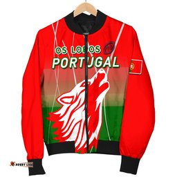 Portugal Rugby Women Bomber Jacket Wolf - Os Lobos