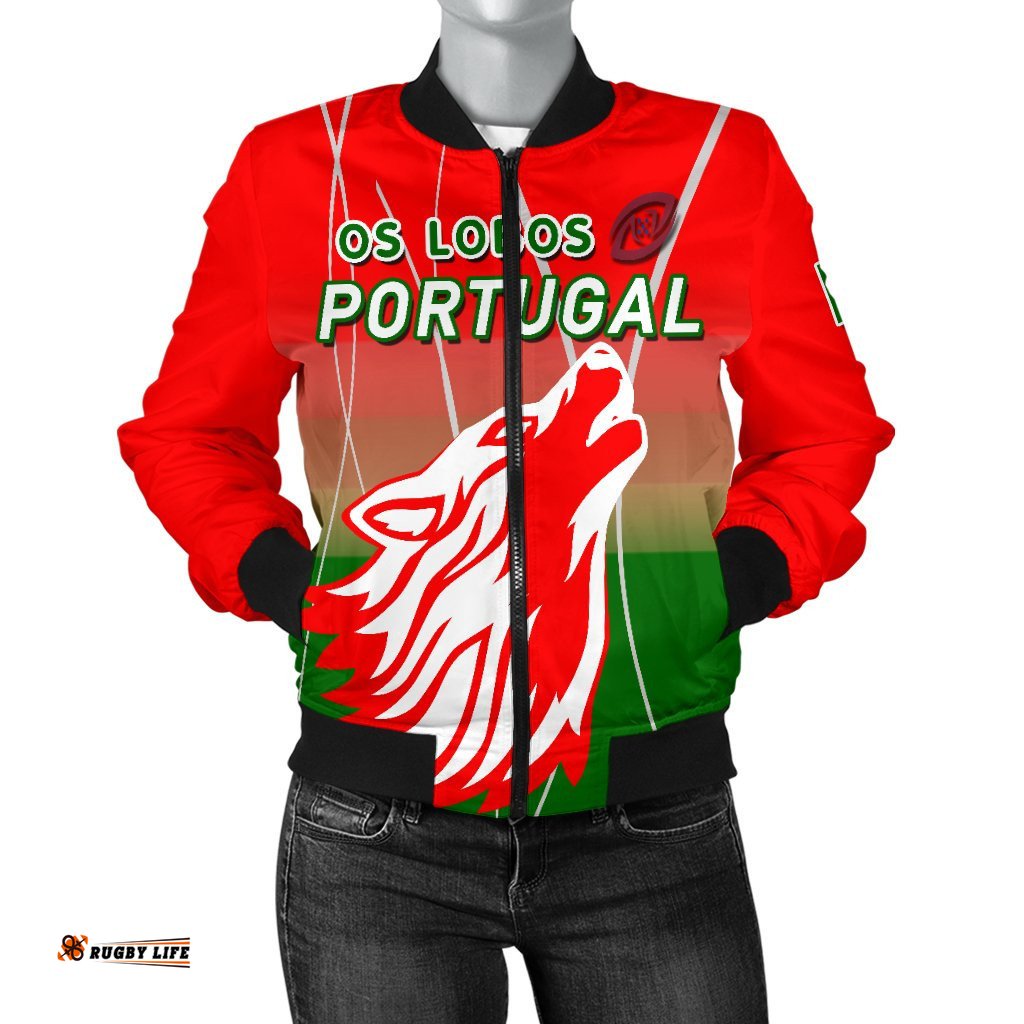 Portugal Rugby Women Bomber Jacket Wolf - Os Lobos