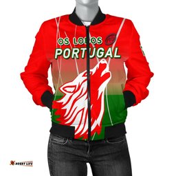 Portugal Rugby Women Bomber Jacket Wolf - Os Lobos