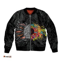 Australia Aboriginal Bomber Jacket Autism It's Okay To Be Different