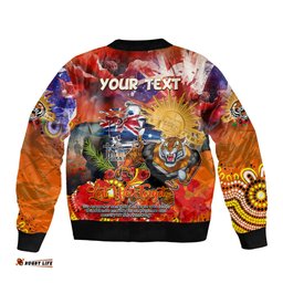Personalised Australia Rugby Tigers ANZAC Bomber Jacket Wests Scratch Style