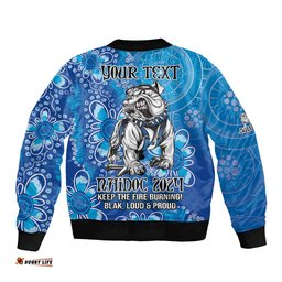 Personalised Bulldogs NAIDOC Week 2024 Bomber Jacket Aboriginal Fire Burning Sparks