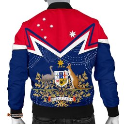 Men's Bomber Jacket - Australian Coat Of Arms Flag Color