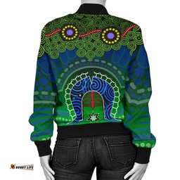 Torres Strait Women's Bomber Jacket - Dhari And Dot Patterns