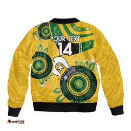Custom Matildas NAIDOC Week Bomber Jacket Australia Kangaroo Keep The Fire Burning - Yellow