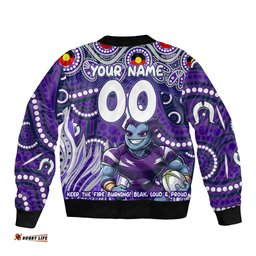 Custom Australia NAIDOC Week 2024 Bomber Jacket Melbourne Storm Mascot Keep The Fire Burning