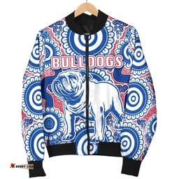 Western Men's Bomber Jacket Bulldogs Simple Indigenous
