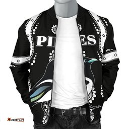 Collingwood Bomber Jacket For Men Pies Indigenous - Black