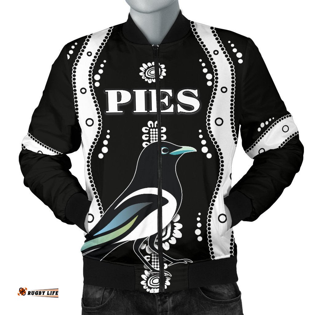 Collingwood Bomber Jacket For Men Pies Indigenous - Black