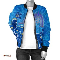 Torres Strait Women's Bomber Jacket - Dhari And Turtle