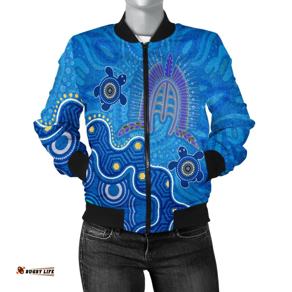 Torres Strait Women's Bomber Jacket - Dhari And Turtle