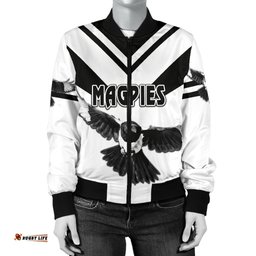 Western Suburbs Magpies Women's Bomber Jacket Original Style - White