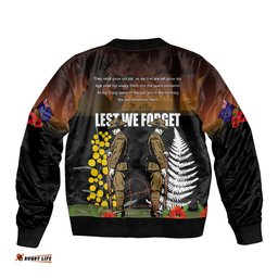 New Zealand and Australia ANZAC Day Bomber Jacket Soldier and Last Post Camouflage Pattern