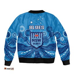 NSW Rugby Bomber Jacket Blues Aboriginal Art