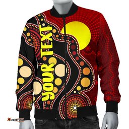 Custom Men's Bomber Jacket Australia Aboriginal Lives Matter Flag