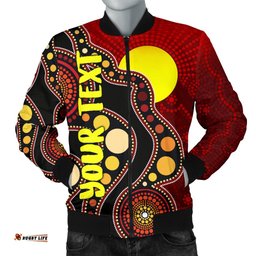 Custom Men's Bomber Jacket Australia Aboriginal Lives Matter Flag