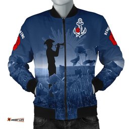 Australia Navy Anzac Men's Bomber Jacket - Remembering Our Heroes