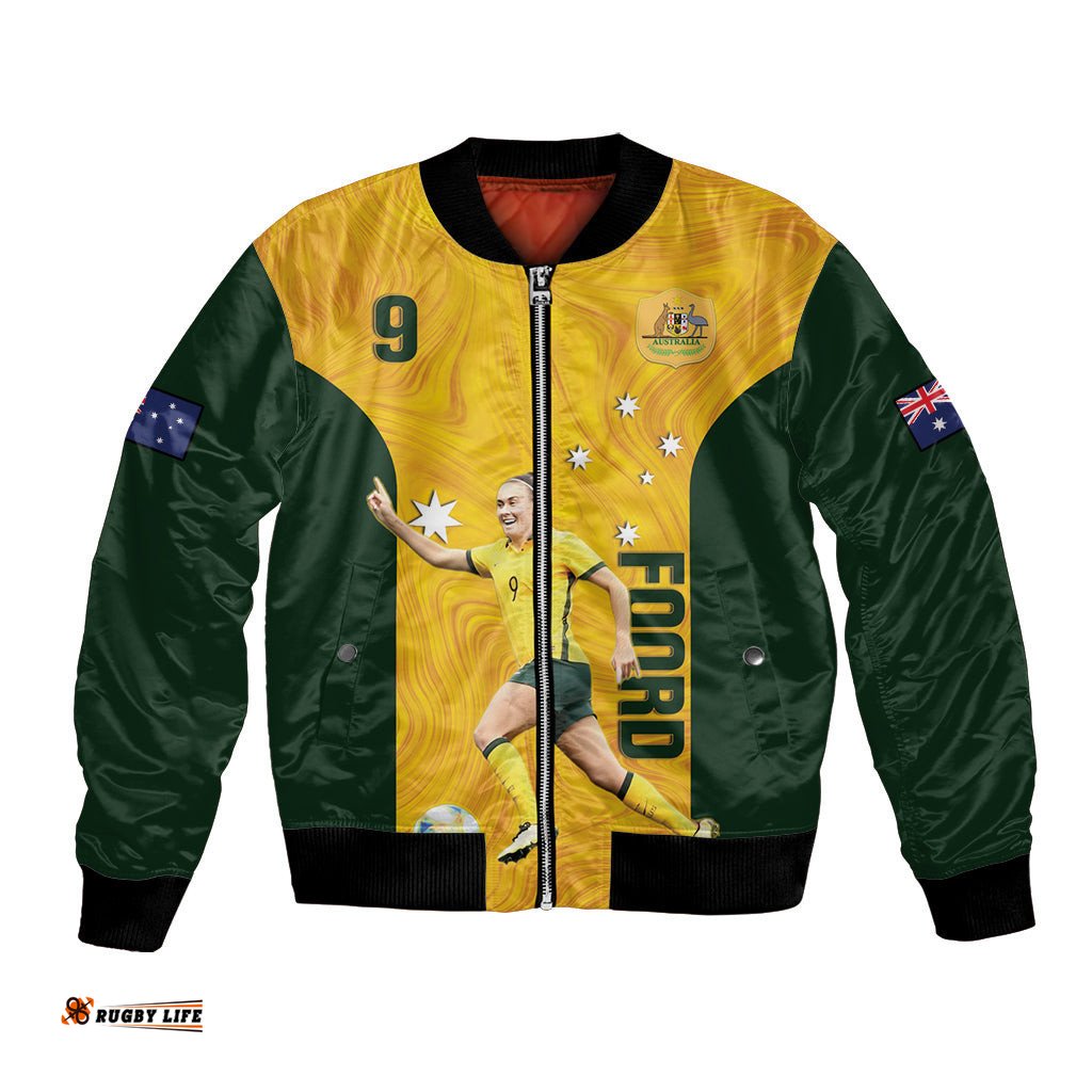 Australia Soccer Bomber Jacket Foord Matildas - Gold Marble