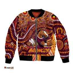 Custom Australia NAIDOC Week 2024 Bomber Jacket Brisbane Broncos Mascot Keep The Fire Burning